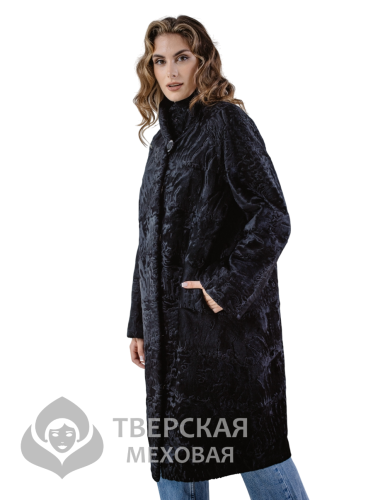 шуба из каракуля "Манзари" воротник черный 105