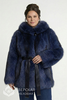 Шуба из енота «Мадам» капюшон